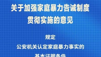 九部门出台意见明确认定家庭暴力事实的基本证据